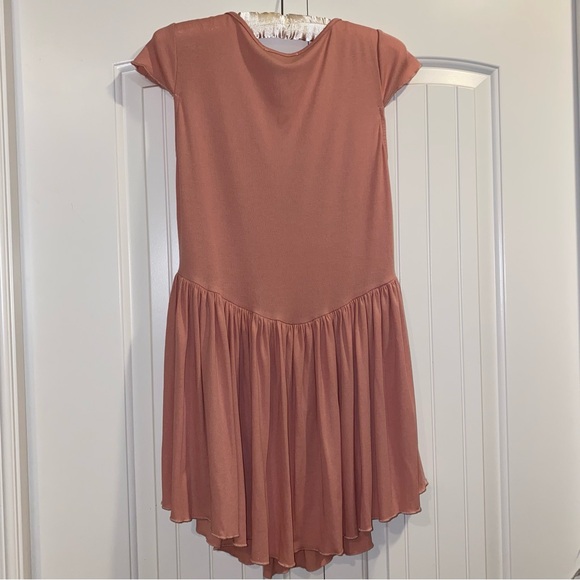 Cider Pink Ruched Bowknot Ruffle Mini Dress - Picture 8 of 10
